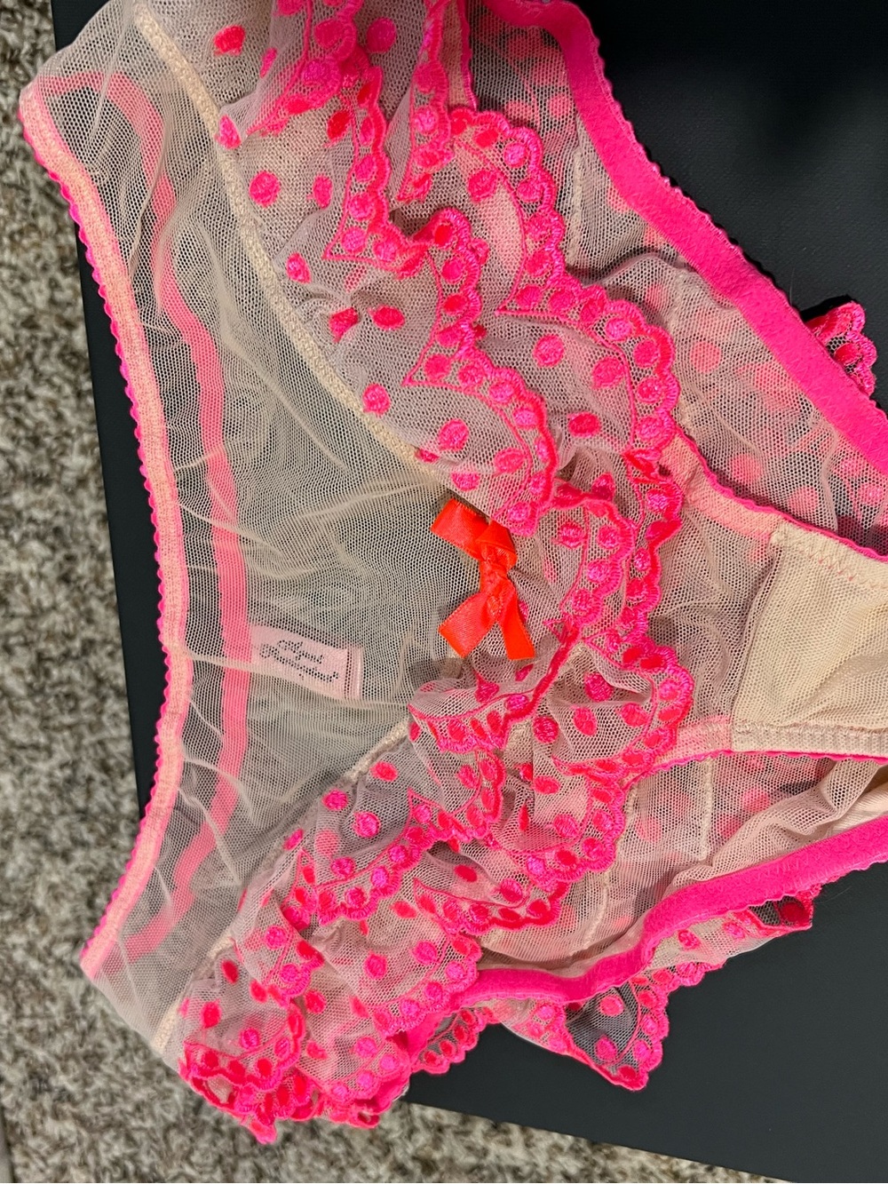Agent Provocateur Sheer Ruffle Polka Dot Bikini Brief sz3 - Picture 2 of 5